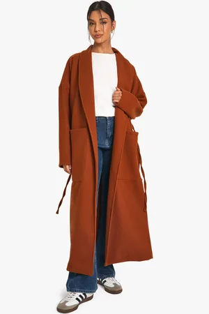 Boohoo Womens Belted Wool Look Coat - - Size 10 UK