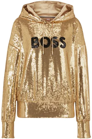 HUGO BOSS Womens Esoca Sequin Hoody in - Size 8 UK