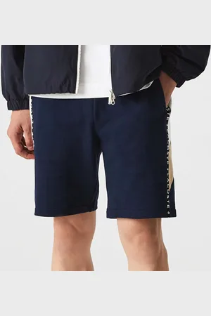 Lacoste Mens Lettered Bands Fleece Bermuda Shorts in Multi colour - - Size Small