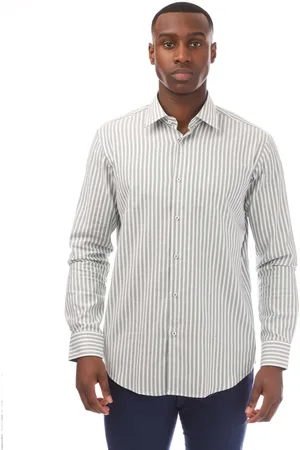 HUGO BOSS Mens H-Joe Kent Shirt in Stripes - - Size 16 inch