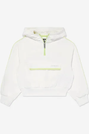 Converse Girls Half Zip Boxy Utility Hoodie in Ivory - - Size 10-12Y