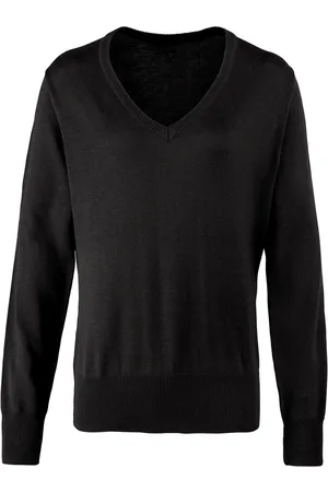 Premier Womens/Ladies Knitted Cotton Acrylic V Neck Sweatshirt - Size 12 UK