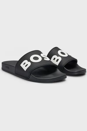 HUGO BOSS Kirk Mens Italian-Made Slides with Raised Logo NOS - - Size UK 13
