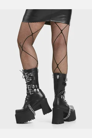 Lamoda Womens Bite My Tongue Chunky Platform Calf Boots, - Size UK 4
