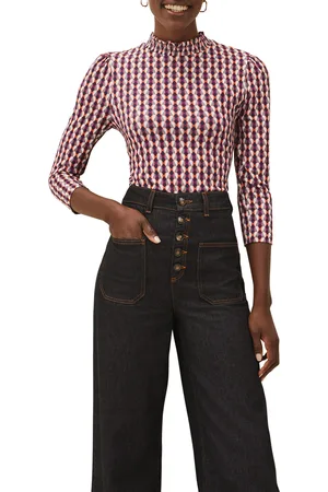 Phase Eight Womens Elizza Geometric Print Top - - Size 10 UK