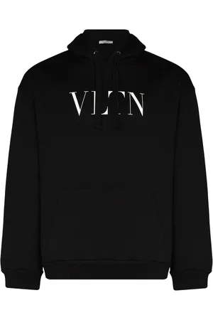 VALENTINO Mens Garavani VLTN Logo Print Hoodie in Cotton - Size X-Large