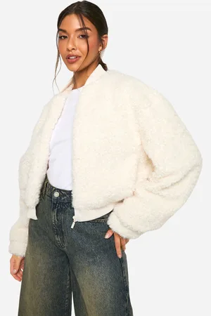 Boohoo Womens Faux Fur Bomber Jacket - - Size 10 UK