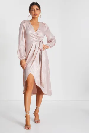 Quiz Womens Foil Wrap Midi Dress - Size 14 UK