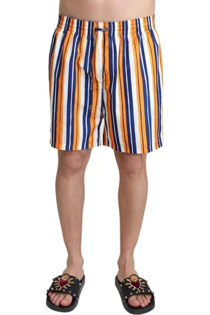 Dolce & Gabbana Mens Striped Beachwear Swimshorts - - Size Small