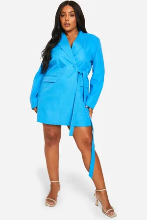 Boohoo Womens Plus Textured Tie Side Blazer Dress - - Size 20 UK