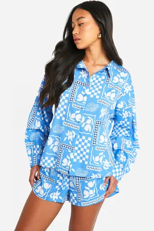 Boohoo Womens Printed Oversized Shirt - - Size 10 UK