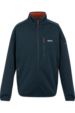 Regatta Mens Kames Full Zip Fleece Jacket (Moonlight Denim/Tangerine Tango) - - Size Medium