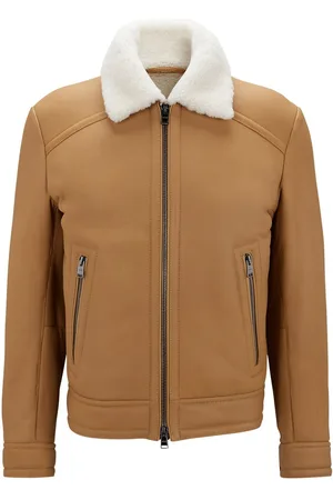 HUGO BOSS Mens T-Mearlin Leather Jacket in - Size Medium