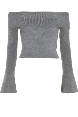Quiz Womens Ribbed Bardot Jumper Viscose - Size Large