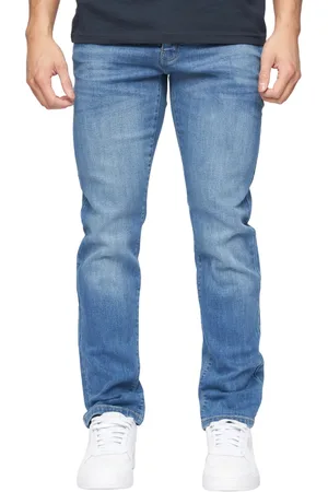 Crosshatch Mens Farrowed Stretch Jeans (Stone Wash) - - Size 32 Short