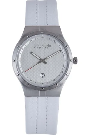 Johan Eric : skive mens silver watch.. - Leather - One Size