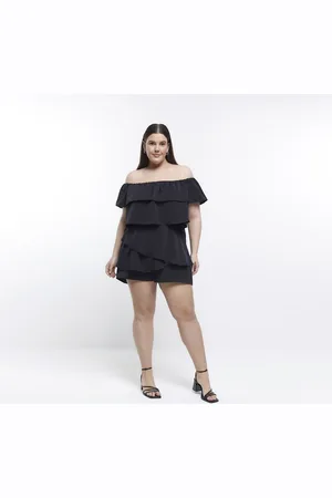 River Island Womens Playsuit Plus Layered Bardot - Size 20 UK