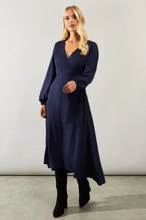 wallis Womens Petite Woven Wrap Dress - - Size 12 UK