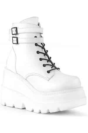 Demonia Womens Shaker 52 Stacked Wedge Ankle Boots - Size UK 9