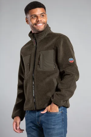 Tokyo Laundry Mens Borg Funnel Neck Fleece Jacket - Size Large