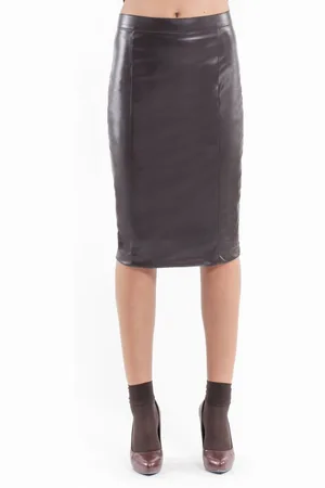 Conquista Womens Faux Leather Pencil Skirt - Size EU 36 (Womens)