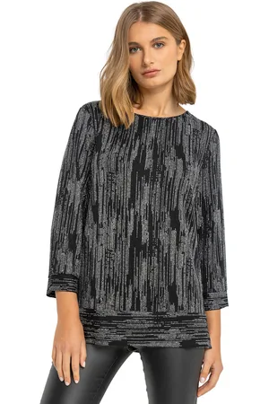 Roman Womens Shimmer Stripe Glitter Top - - Size 10 UK