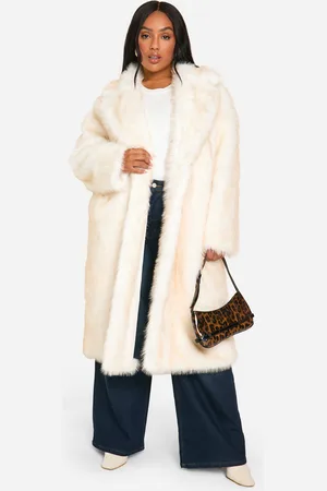 Boohoo Womens Plus Luxe Two Tone Faux Fur Coat - - Size 18 UK