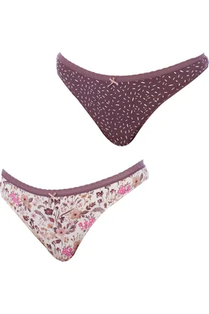 Janira Womens Pack of 2 Cotton Thongs 1031248 Women - - Size Small/Medium