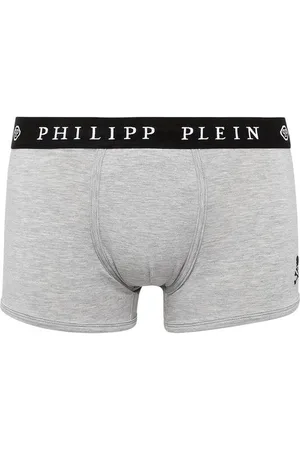 Philipp Plein Mens Sleek Gray Boxer Duo - Cotton - Size X-Large