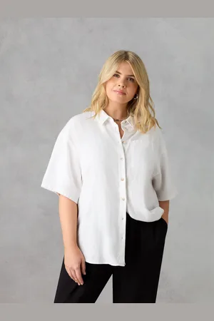 Live Unlimited London Womens Linen Mix Short Sleeve Shirt - Size 12 UK