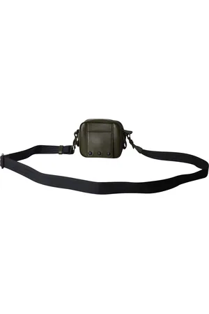 Bottega Veneta Mens Perforated Crossbody Bag in Army Leather Calf Leather - One Size