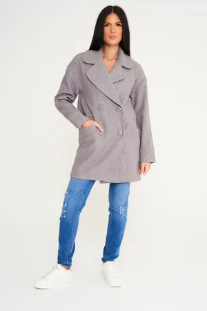 Elle Womens Wool Reefer Jacket in Wool (archived) - Size 12 UK