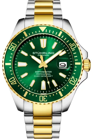 Stuhrling Mens Green Depthmaster Quartz 42mm - - One Size