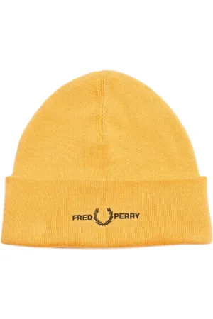 Fred Perry Mens Graphic Logo Golden Hour Beanie - One Size