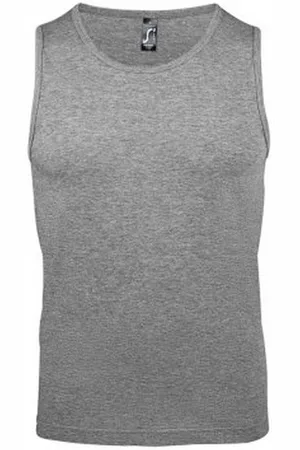 Sols Mens Justin Sleeveless Tank / Vest Top ( Marl) Cotton - Size Small