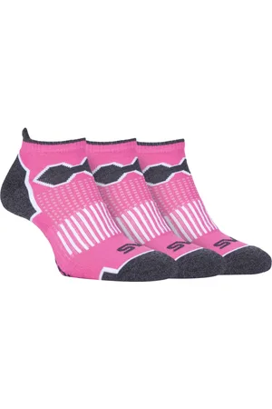 Storm Bloc Womens 3 Pack Ladies Short Ankle Running Sports Socks with Arch Support - - Size UK 4-6.5