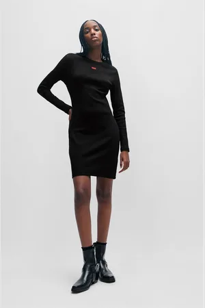 HUGO BOSS Womens Nemalia Stretch-Cotton Dress in - Size 6 UK
