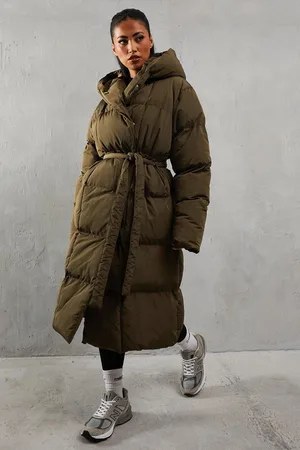 MissPap Womens Hooded Longline Padded Coat - - Size 6 UK