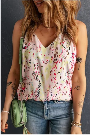 Azura Exchange WoMens Floral Print Spaghetti Straps Tank Top in Multicolor - - Size Large