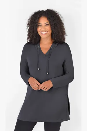 Live Unlimited London Womens Longline Modal Hoodie - Size 24 UK