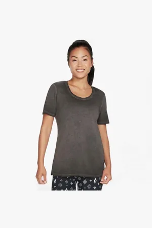 Skechers W1TS330/BLK DIAMOND WASH HATHA SCOOP NECK Womens Tunic Tee Bold - Size X-Large