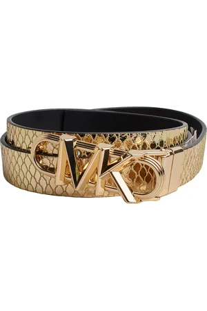 Michael Kors Womens Reversible Metallic Leather Thin Belt 558992 - - Size Small