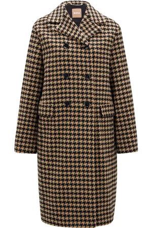 HUGO BOSS Womens Corally Coat in Multi colour - Wool - Size 10 UK