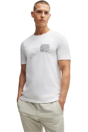 HUGO BOSS Mens Signature Artwork T-Shirt in Cotton - Size Small