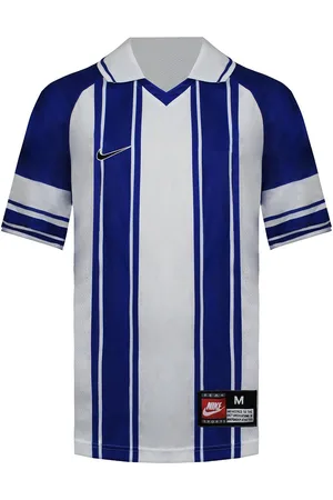 Nike Childrens Unisex Striped Kids White/ T-Shirt - Size Medium