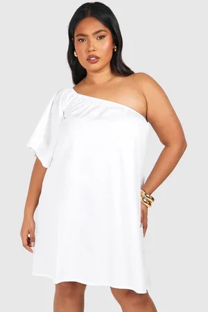 Boohoo Womens Plus Woven One Shoulder Mini Dress - - Size 20 UK