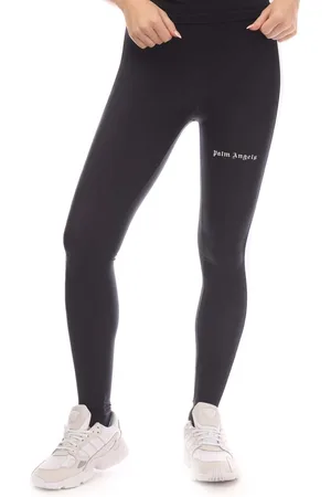 Palm Angels Womens Track Stirrup Leggings in Black-White - Size 6 UK