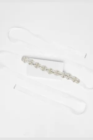 Quiz Womens Bridal Diamante Pearl Belt - - One Size