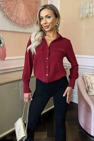 Ax Paris Womens Long Sleeve Gold Button Shirt - Size 14 UK
