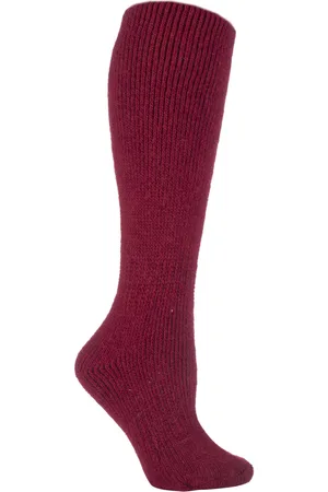 Heat Holders Womens Ladies Extra Long Thick 2.7 TOG Coloured Knee High Wool Socks - - Size 4-6.5 (UK Shoe)